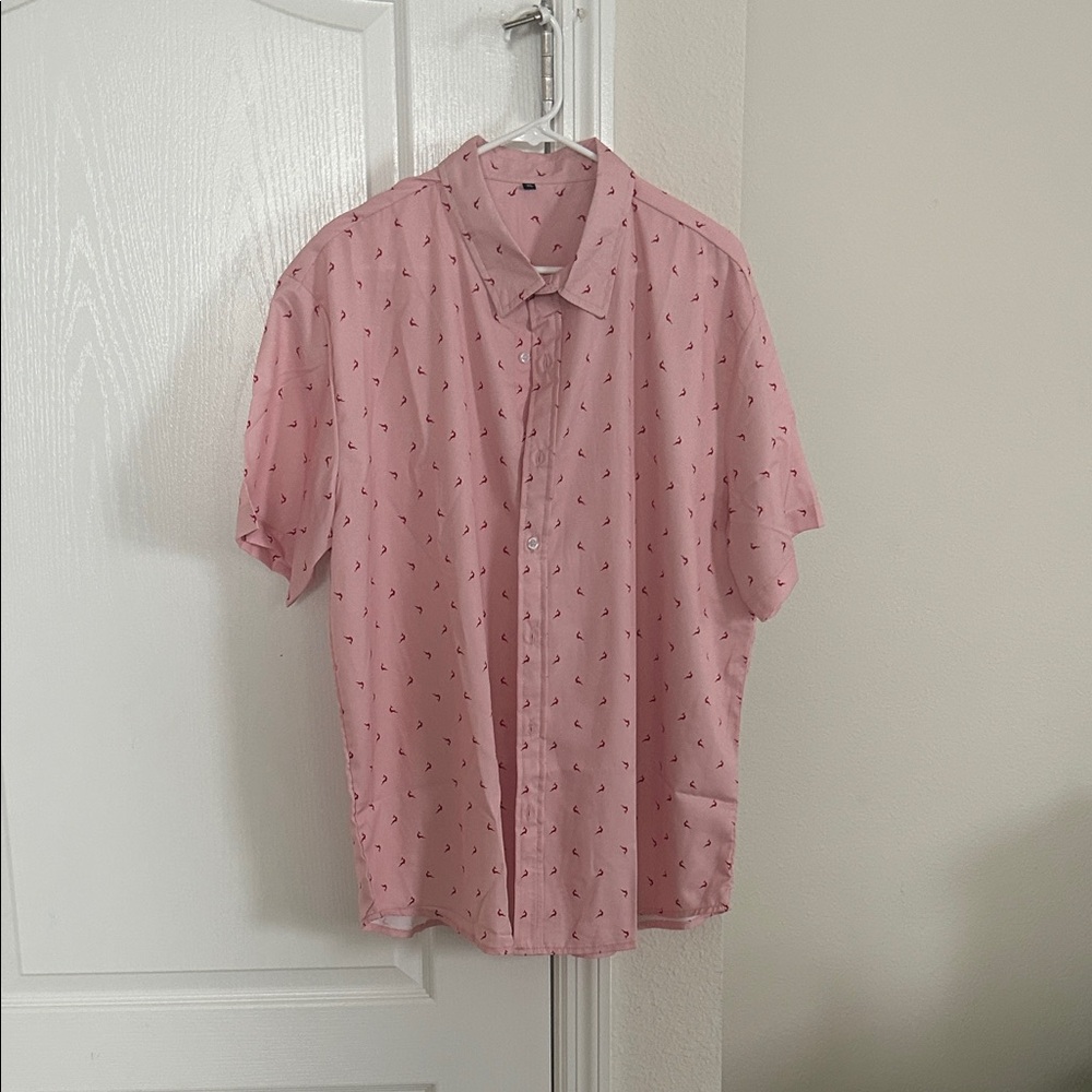 Men's Pink Short Sleeve Shirt